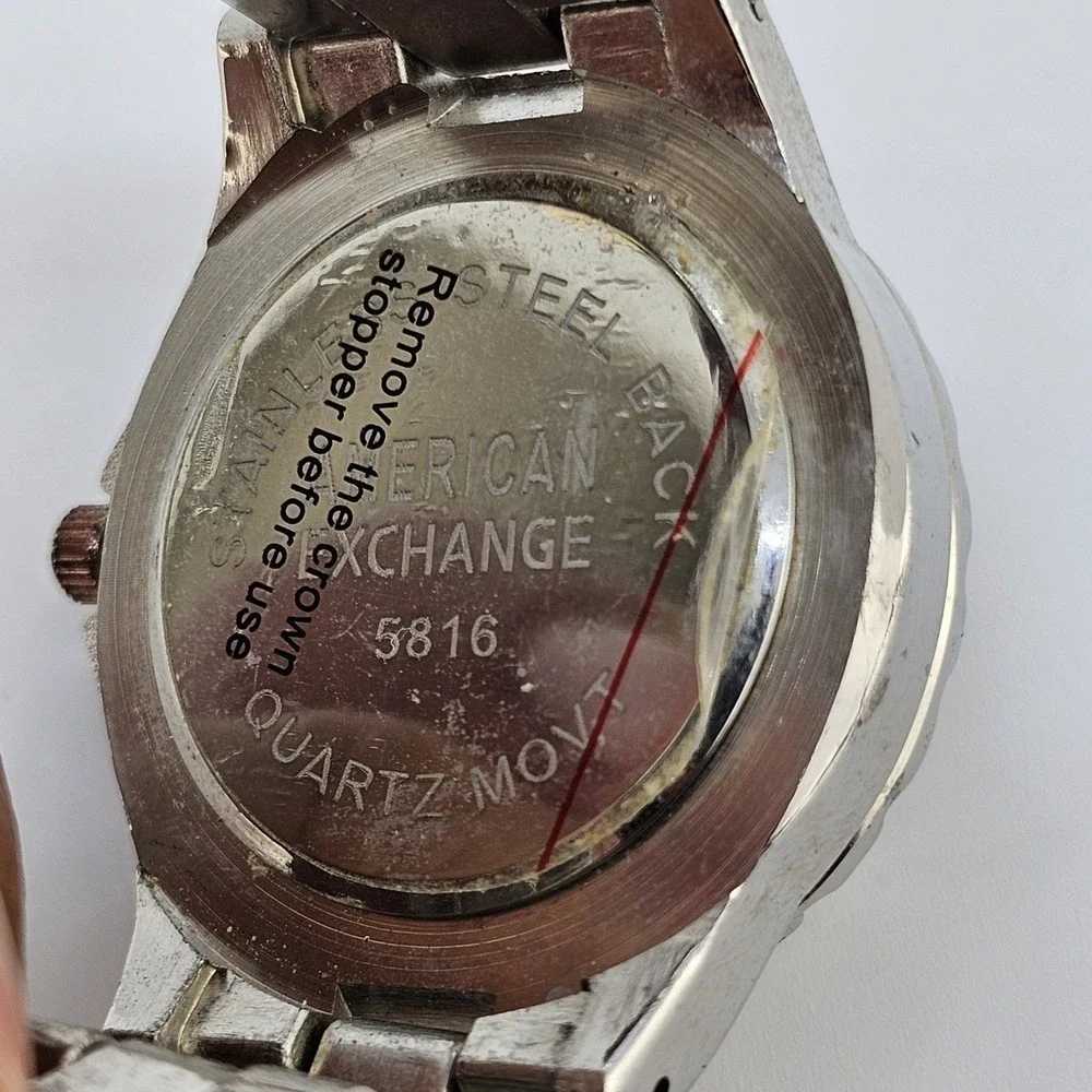 American Exchange Women's Watch 34MM White Dial Two Tone Bands 6